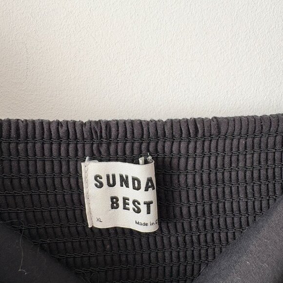 Aritzia Sunday Best Elio Poplin Babydoll Bubble Dress Black Size XL - Picture 6 of 7